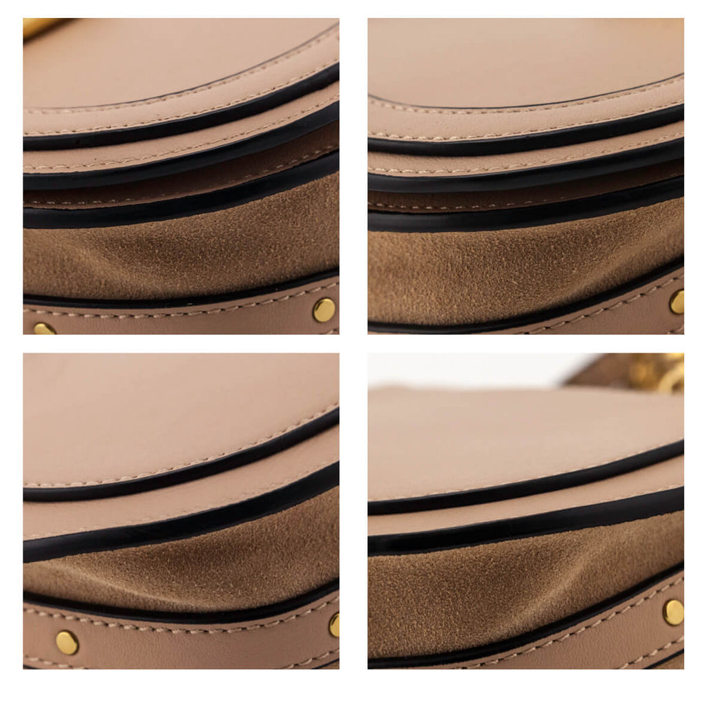 Chloe Biscotti Beige Calfskin & Suede Small Nile Bracelet Bag