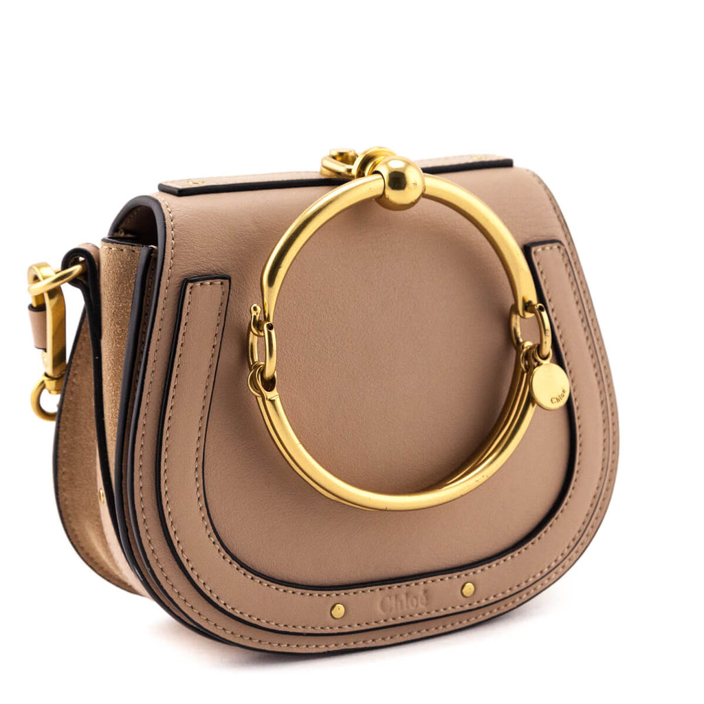 Chloe Biscotti Beige Calfskin & Suede Small Nile Bracelet Bag