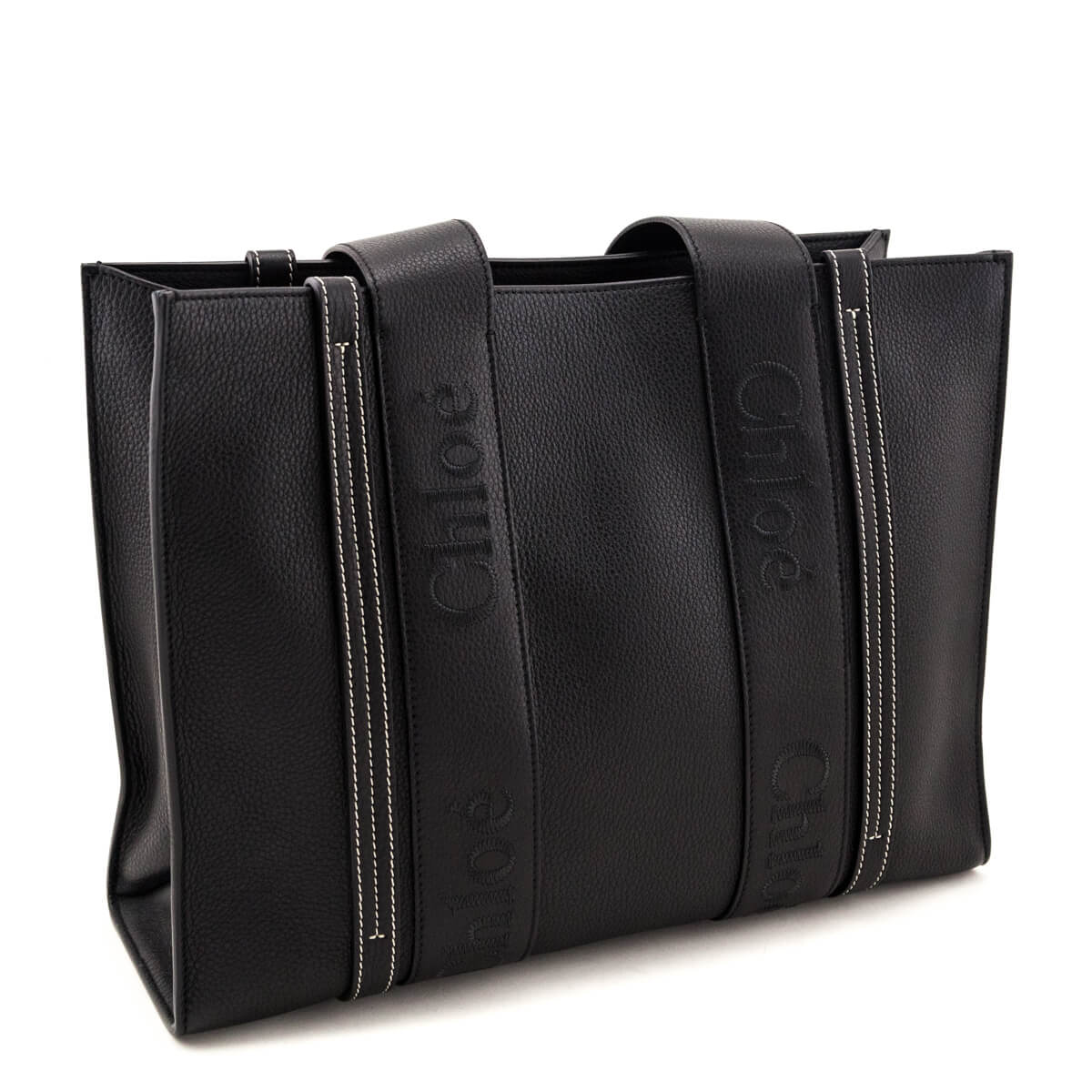 Chloe Black Calfskin Medium Woody Tote