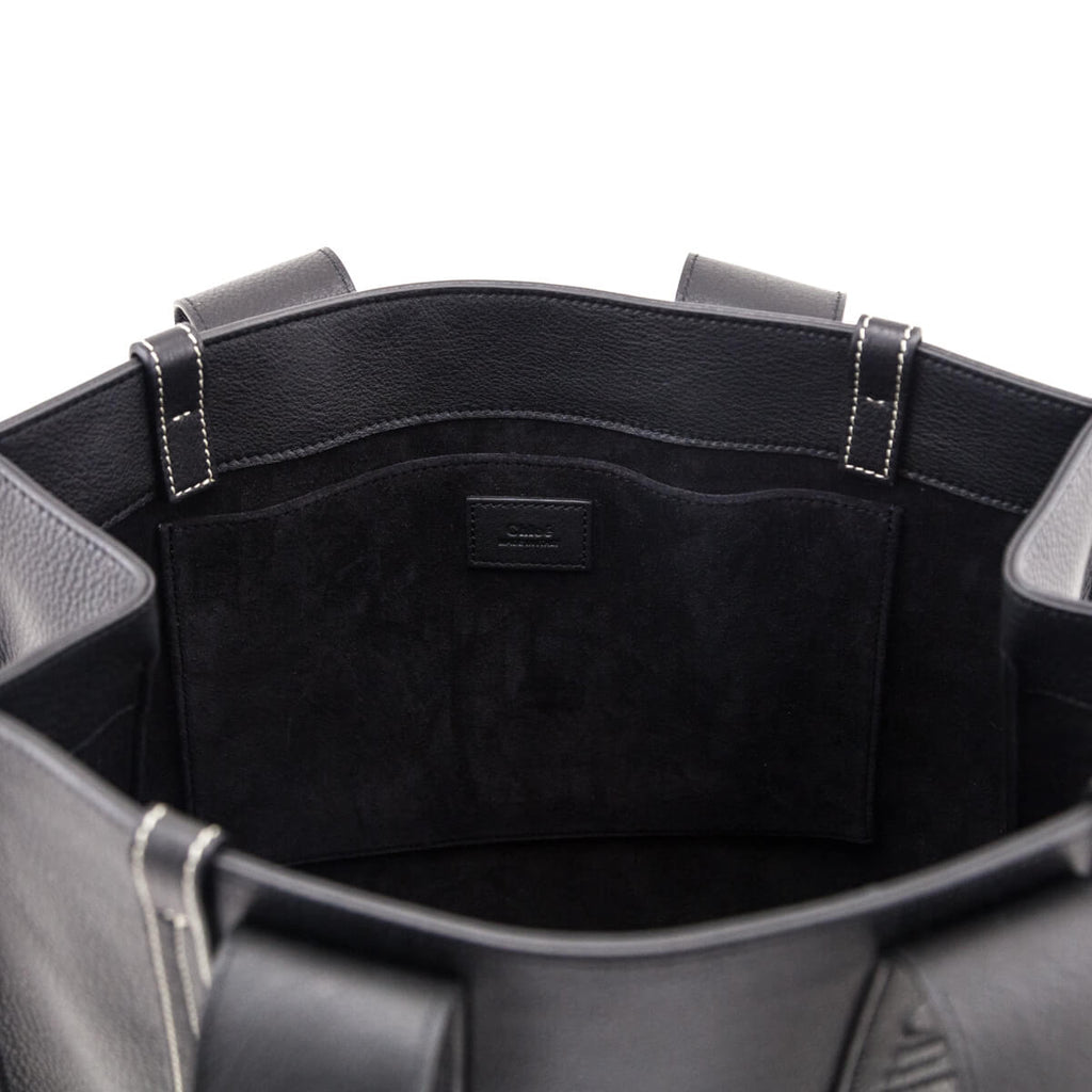 Chloe Black Calfskin Medium Woody Tote