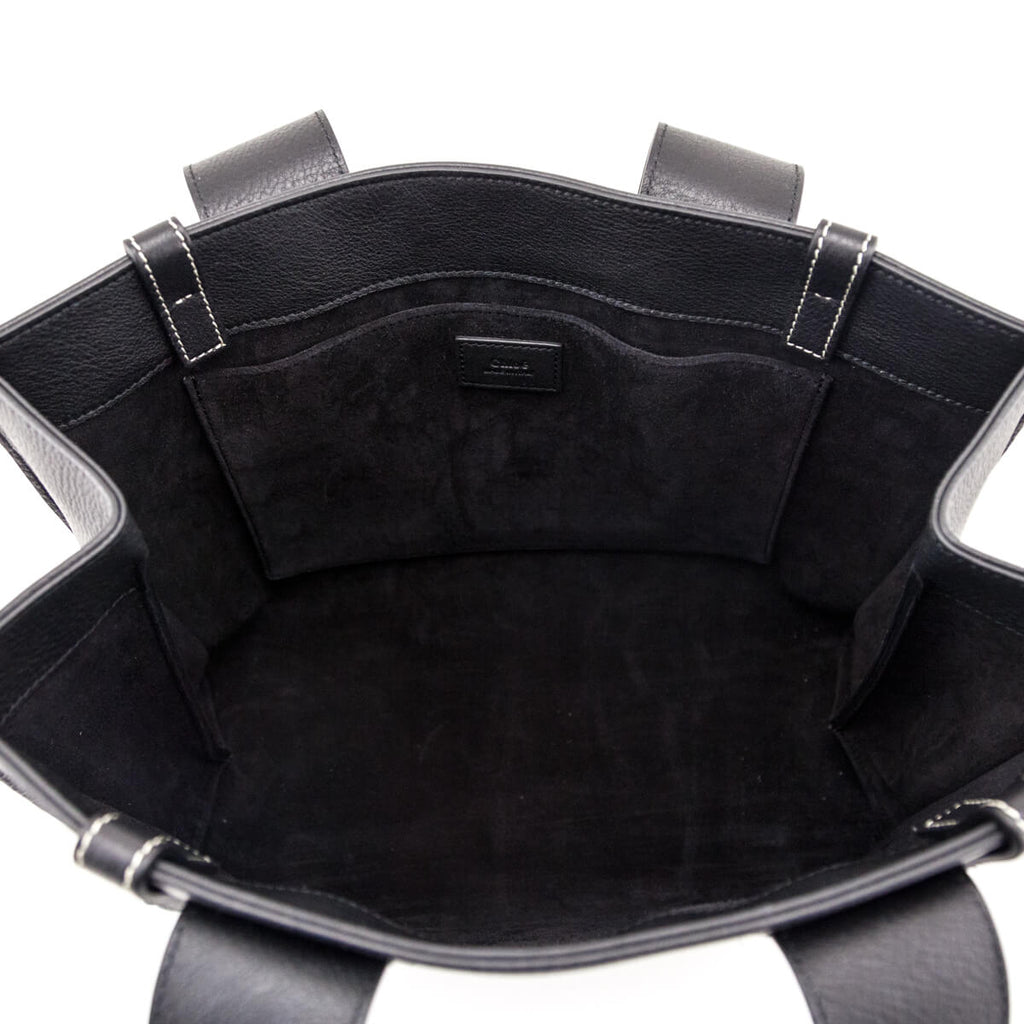 Chloe Black Calfskin Medium Woody Tote