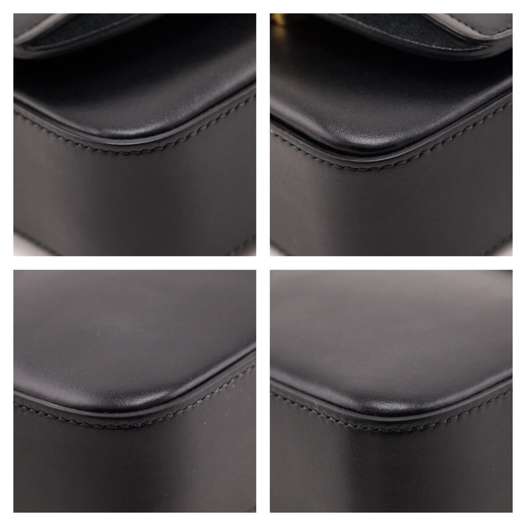 Chloe Black Calfskin Suede Mini C Crossbody Bag