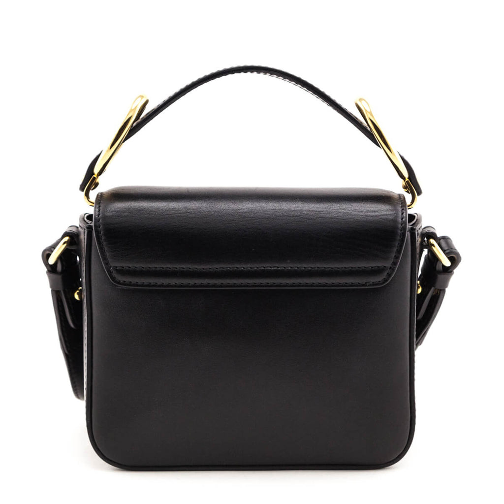 Chloe Black Calfskin Suede Mini C Crossbody Bag