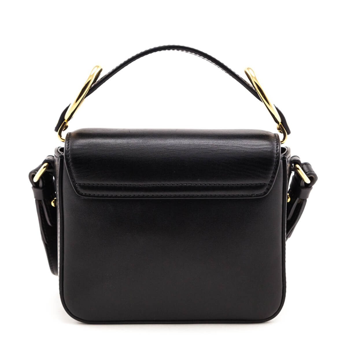 Chloe Black Calfskin Suede Mini C Crossbody Bag