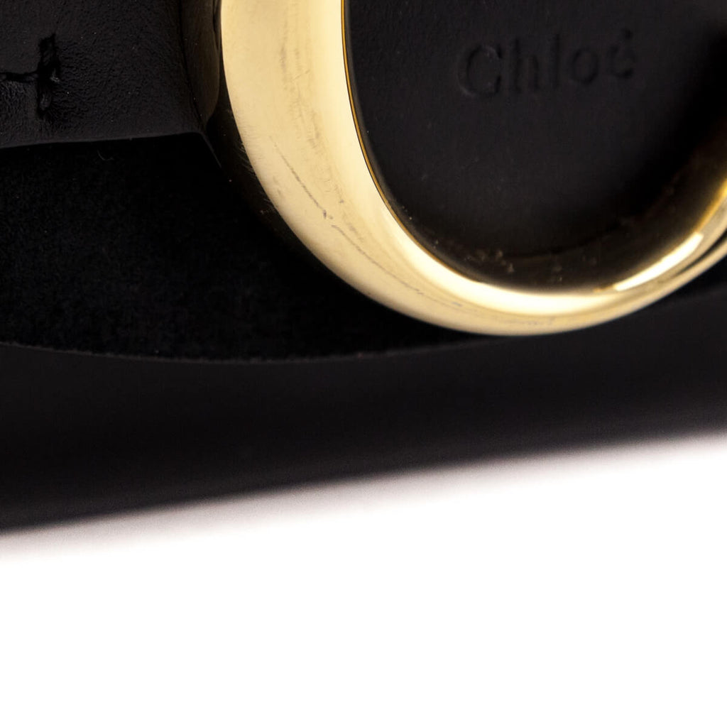 Chloe Black Calfskin Suede Mini C Crossbody Bag