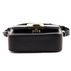 Chloe Black Calfskin Suede Mini C Crossbody Bag
