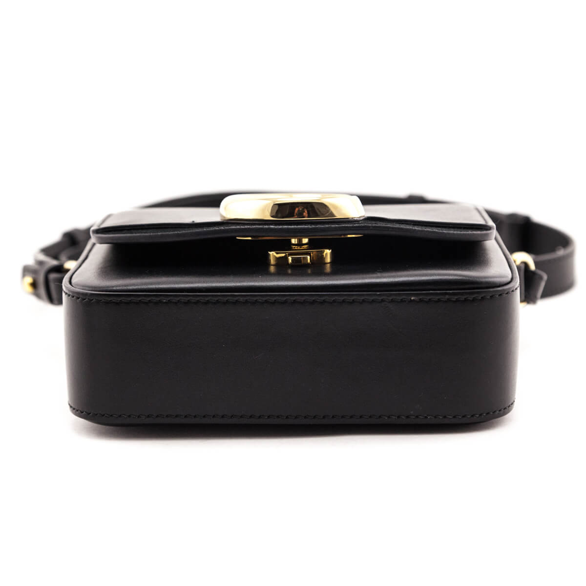 Chloe Black Calfskin Suede Mini C Crossbody Bag