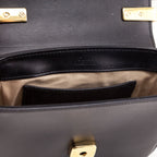 Chloe Black Calfskin Suede Mini C Crossbody Bag