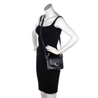 Chloe Black Calfskin Suede Mini C Crossbody Bag
