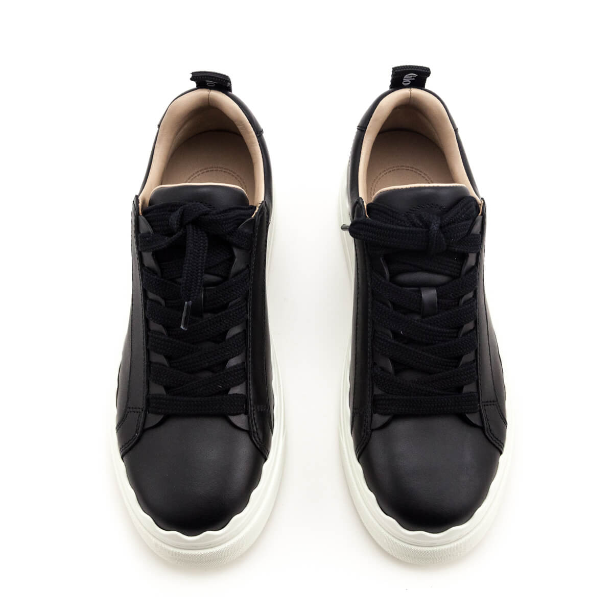 Chloe Black Leather Low Top Lauren Sneakers Size US 6 | EU 36