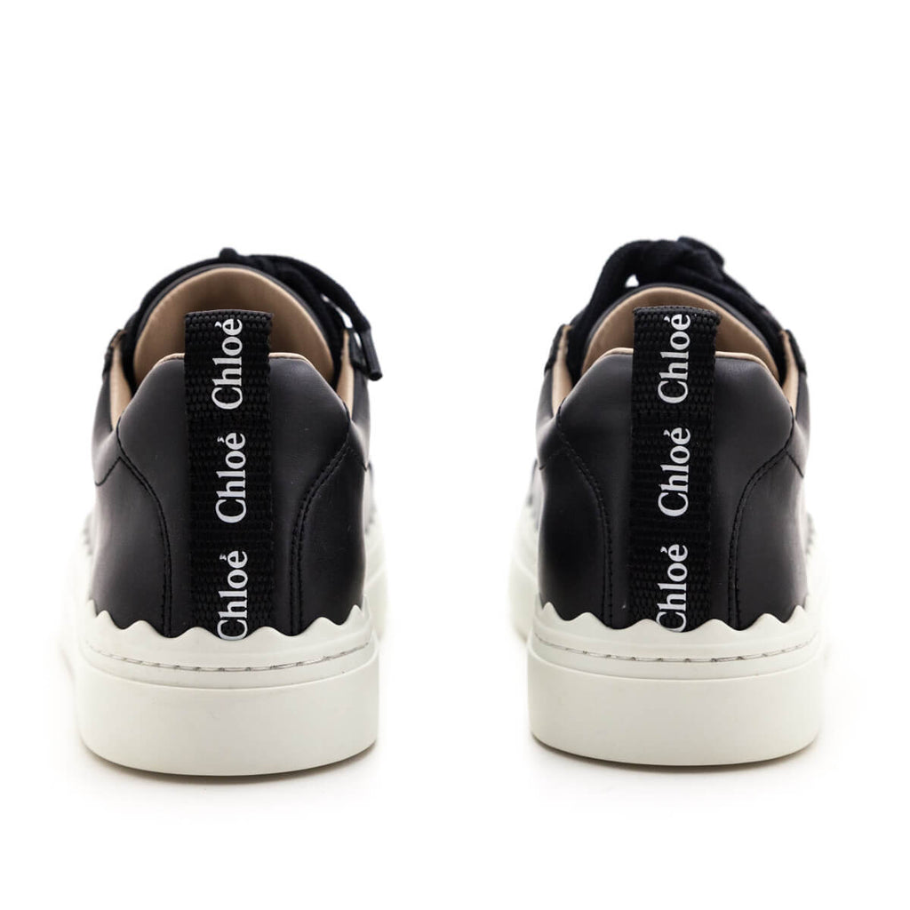 Chloe Black Leather Low Top Lauren Sneakers Size US 6 | EU 36