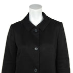 Chloe Black Linen Car Coat Size L | US 10 | FR 42