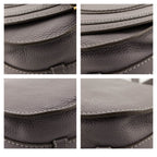 Chloe Cashmere Gray Calfskin Mini Marcie Round Saddle Crossbody