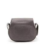 Chloe Cashmere Gray Calfskin Mini Marcie Round Saddle Crossbody
