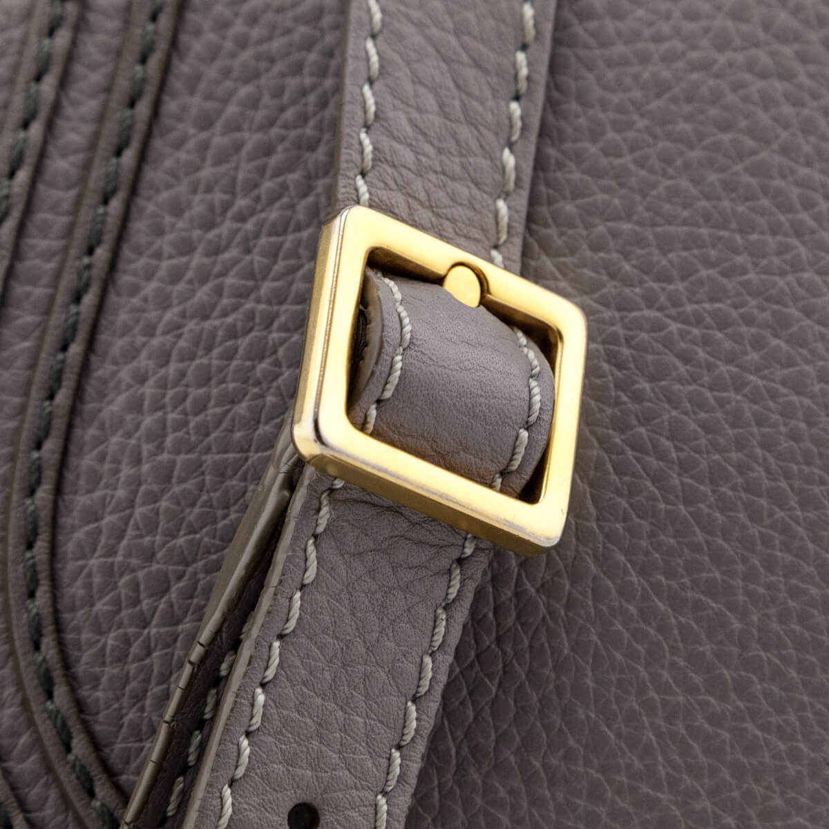 Chloe Cashmere Gray Calfskin Mini Marcie Round Saddle Crossbody