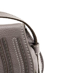 Chloe Cashmere Gray Calfskin Mini Marcie Round Saddle Crossbody
