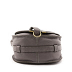 Chloe Cashmere Gray Calfskin Mini Marcie Round Saddle Crossbody