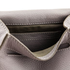 Chloe Cashmere Gray Calfskin Mini Marcie Round Saddle Crossbody