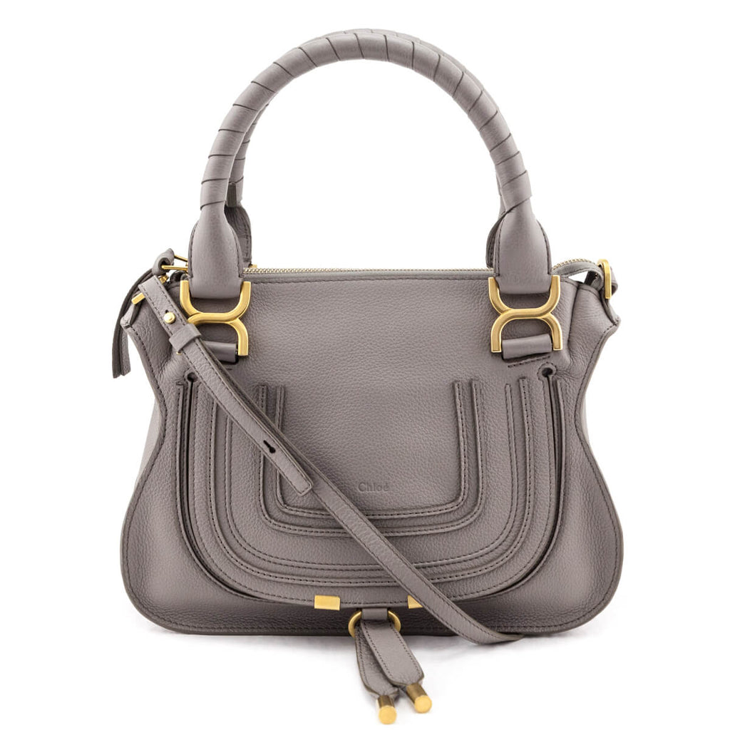Chloe Cashmere Grey Calfskin Small Marcie Satchel