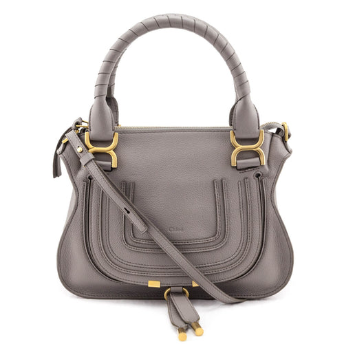 Chloe Cashmere Grey Calfskin Small Marcie Satchel