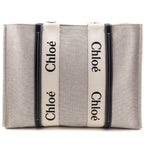 Chloe Linen Canvas & Calfskin Large Woody Tote