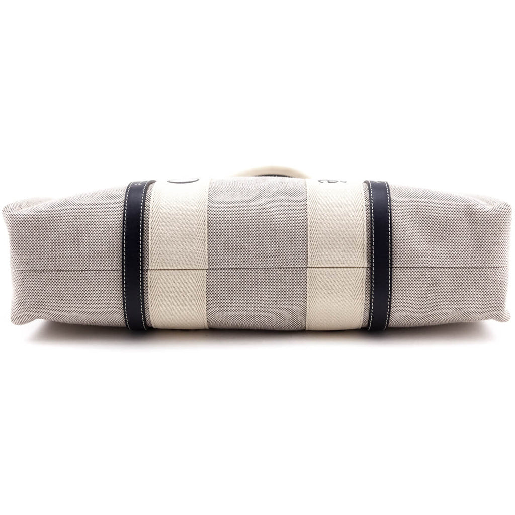 Chloe Linen Canvas & Calfskin Large Woody Tote