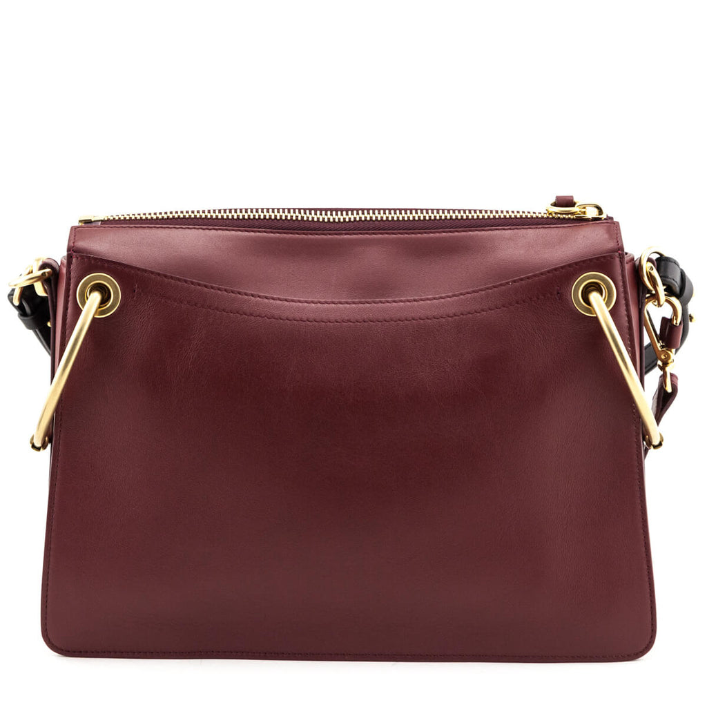 Chloe Plum Leather & Suede Medium Roy Shoulder Bag