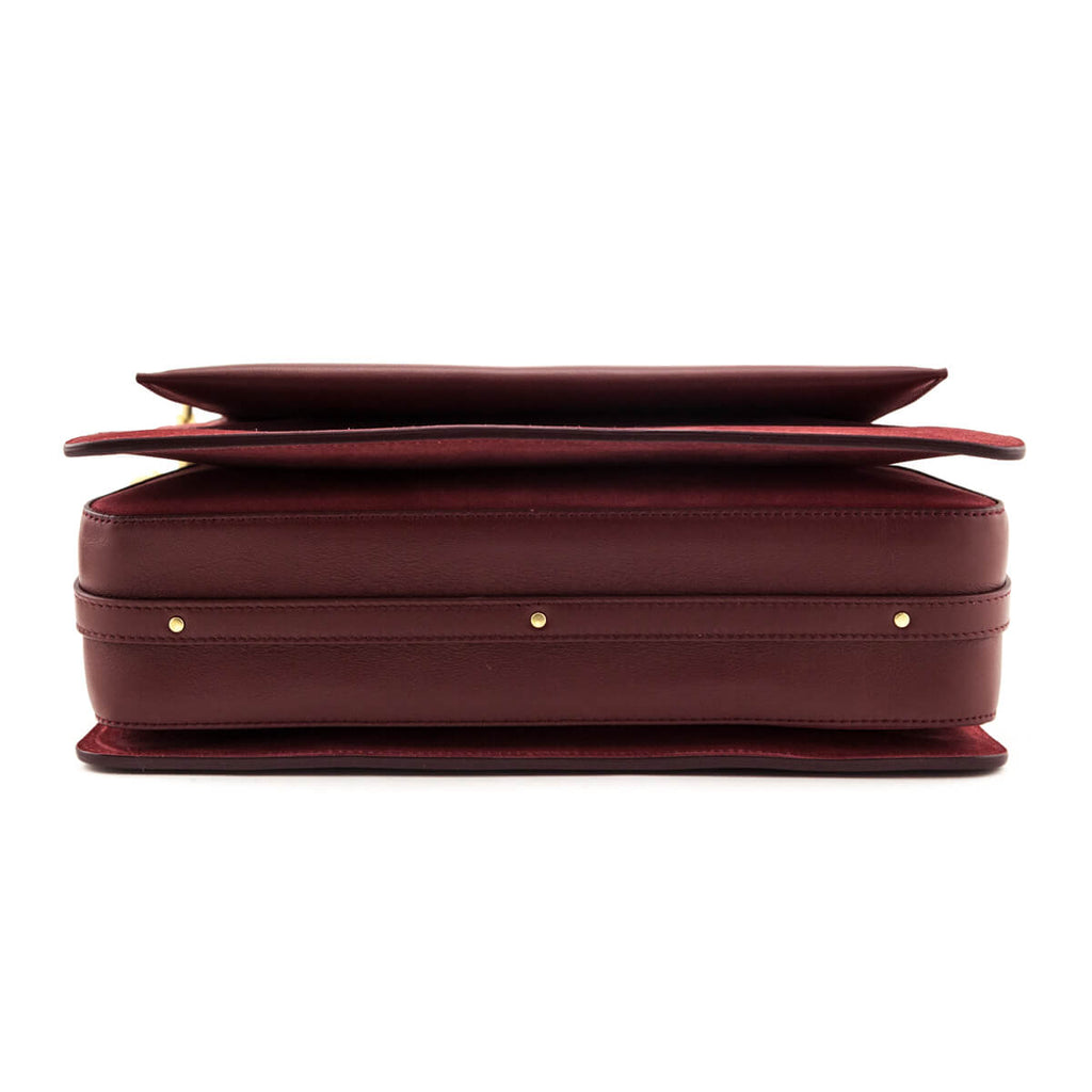 Chloe Plum Leather & Suede Medium Roy Shoulder Bag