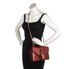 Chloe Sepia Brown Shiny Goatskin & Calfskin Aby Chain Shoulder Bag