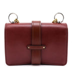 Chloe Sepia Brown Shiny Goatskin & Calfskin Aby Chain Shoulder Bag