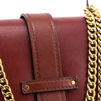 Chloe Sepia Brown Shiny Goatskin & Calfskin Aby Chain Shoulder Bag