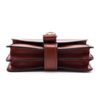 Chloe Sepia Brown Shiny Goatskin & Calfskin Aby Chain Shoulder Bag