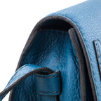 Chloe Teal Grained Calfskin Small Marcie Saddle Crossbody