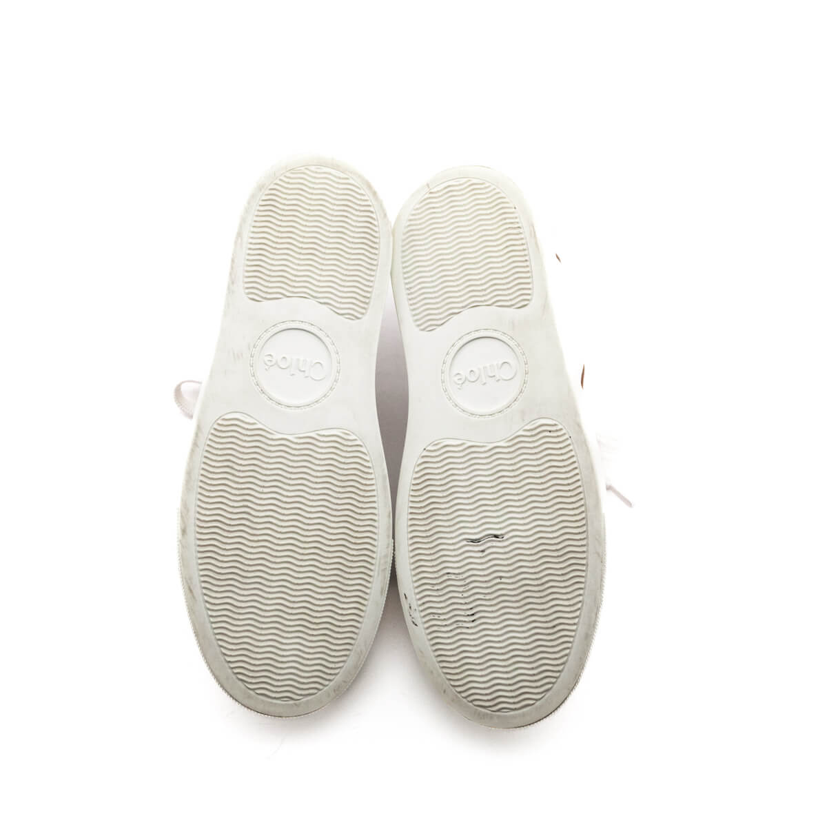 Chloe White & Tan Leather Low Top Lauren Sneakers Size US 6 | US 36