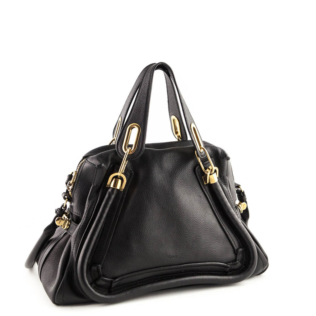 Chloe Black Pebbled Leather Medium Paraty