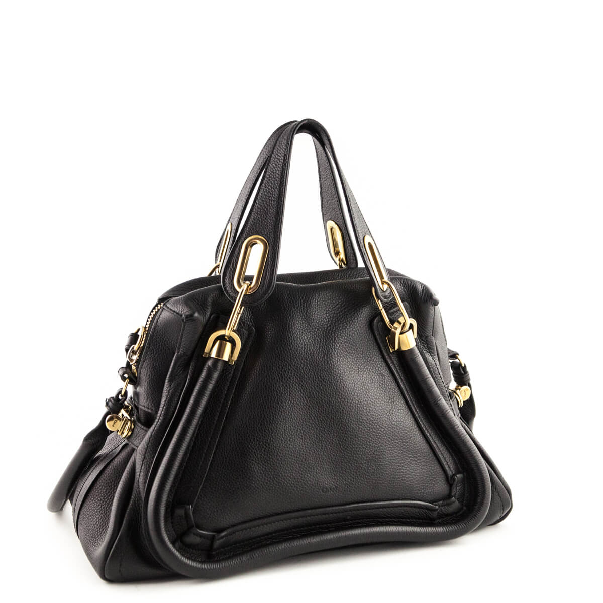 Chloe Black Pebbled Leather Medium Paraty