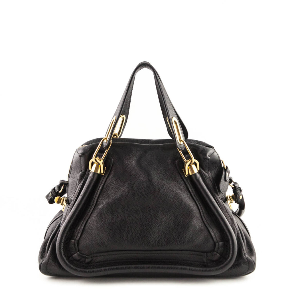 Chloe Black Pebbled Leather Medium Paraty