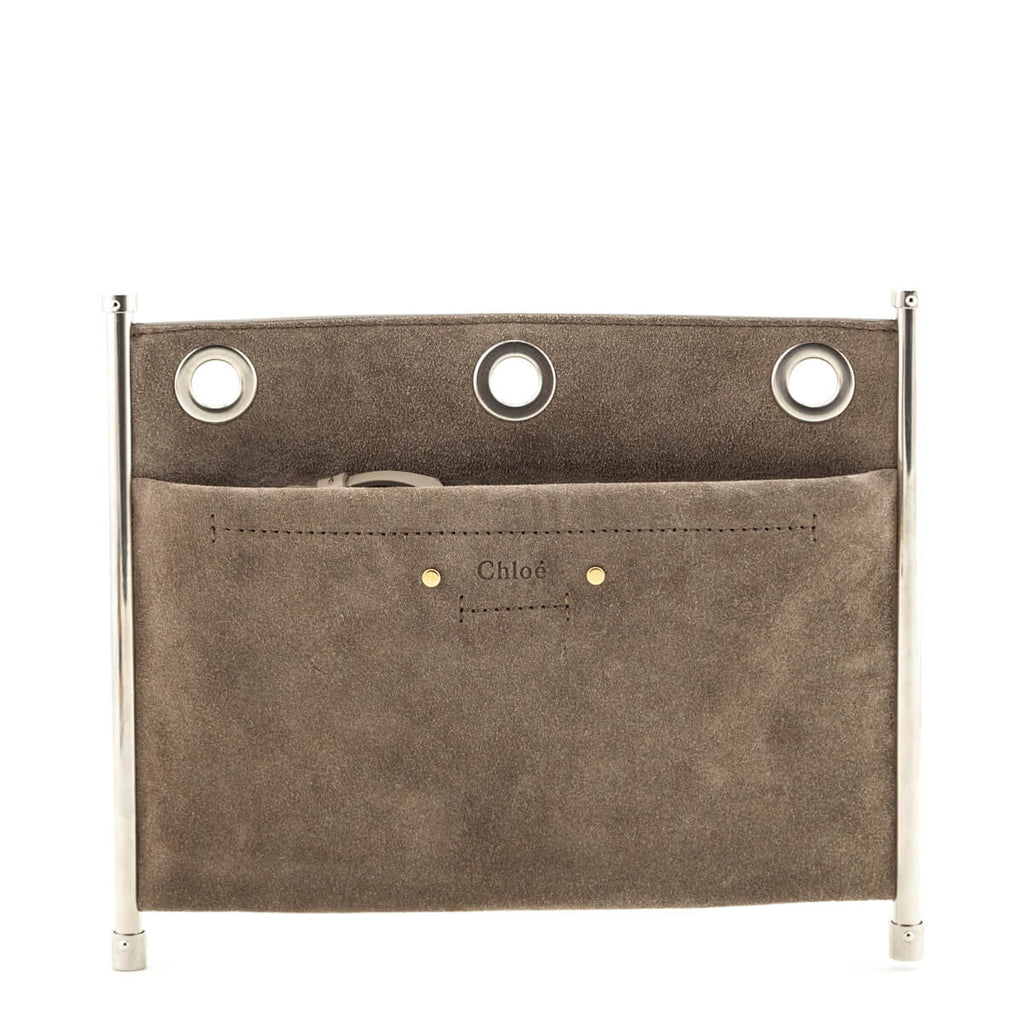 Chloe Blushy Pink Two-Tone Suede & Leather Roy Convertible Shoulder Bag
