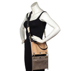 Chloe Blushy Pink Two-Tone Suede & Leather Roy Convertible Shoulder Bag