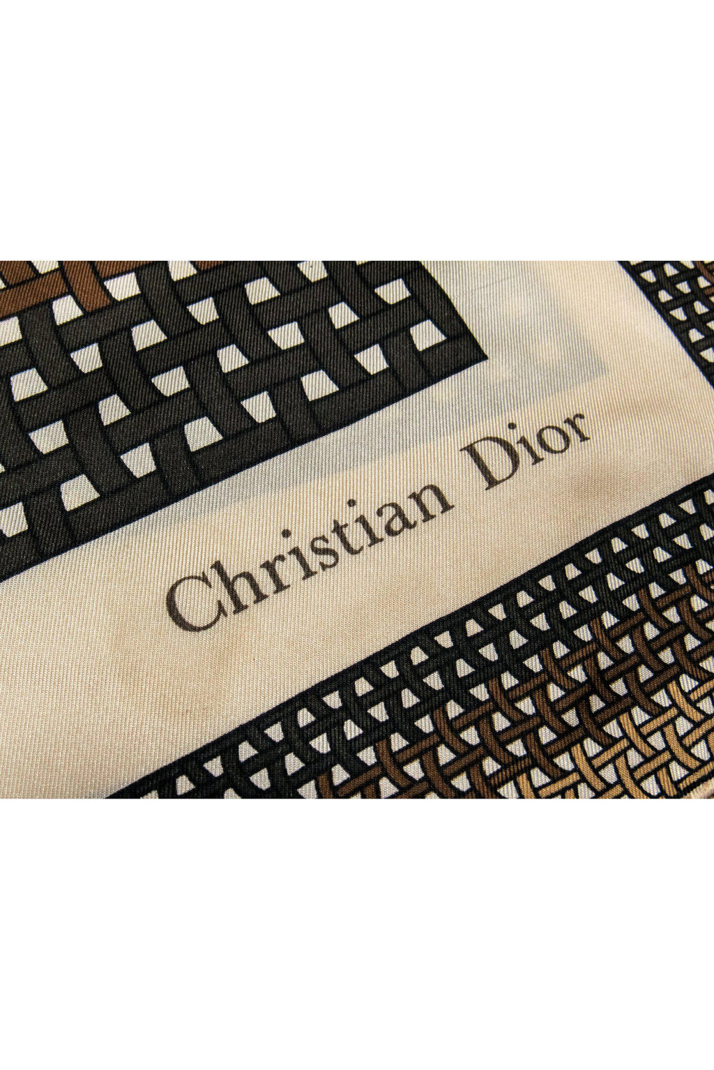 Christian Dior - Beige & Brown Woven Print Scarf