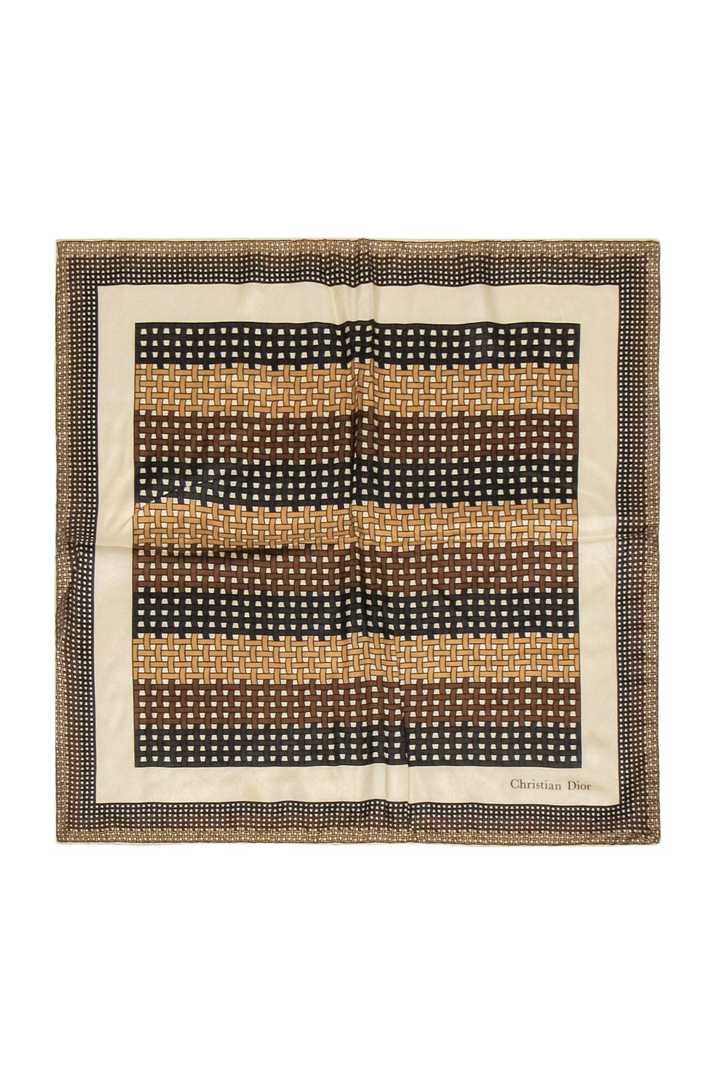 Christian Dior - Beige & Brown Woven Print Scarf