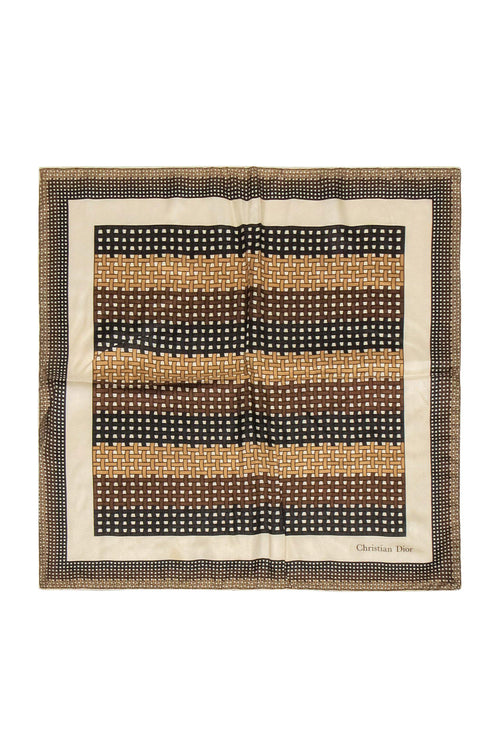 Christian Dior - Beige & Brown Woven Print Scarf