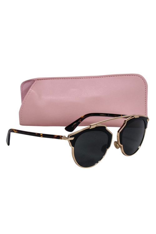 Christian Dior - Black & Gold Aviator Sunglasses