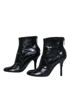 Christian Dior - Black Leather Heeled Ankle Booties w/ Stitching Details Sz 6.5