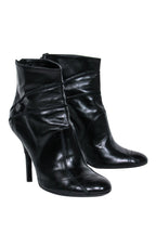 Christian Dior - Black Leather Heeled Ankle Booties w/ Stitching Details Sz 6.5