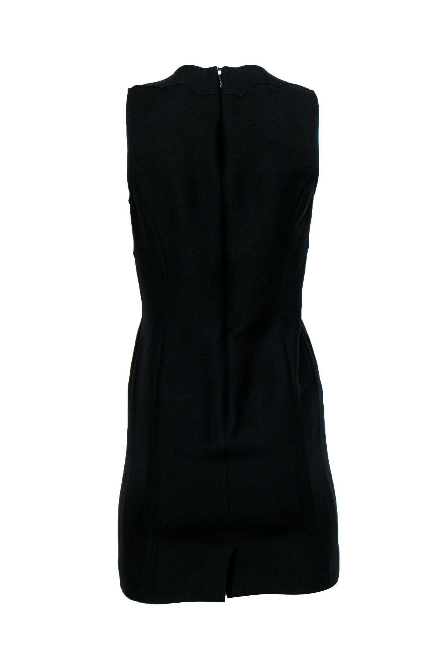 Christian Dior - Black Scalloped Neckline Sheath Dress Sz 6