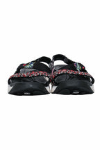 Christian Dior - Black Sequin & Floral Strap Chunky Sandals Sz 12