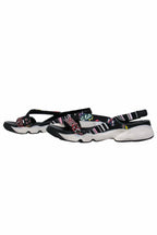 Christian Dior - Black Sequin & Floral Strap Chunky Sandals Sz 12
