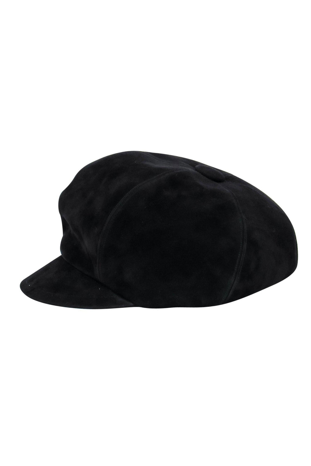 Christian Dior - Black Suede Newspaper Cap Hat Sz