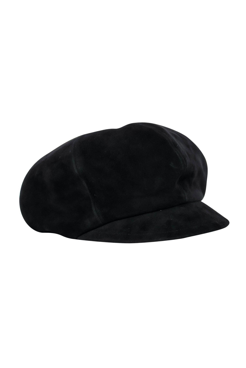 Christian Dior - Black Suede Newspaper Cap Hat Sz